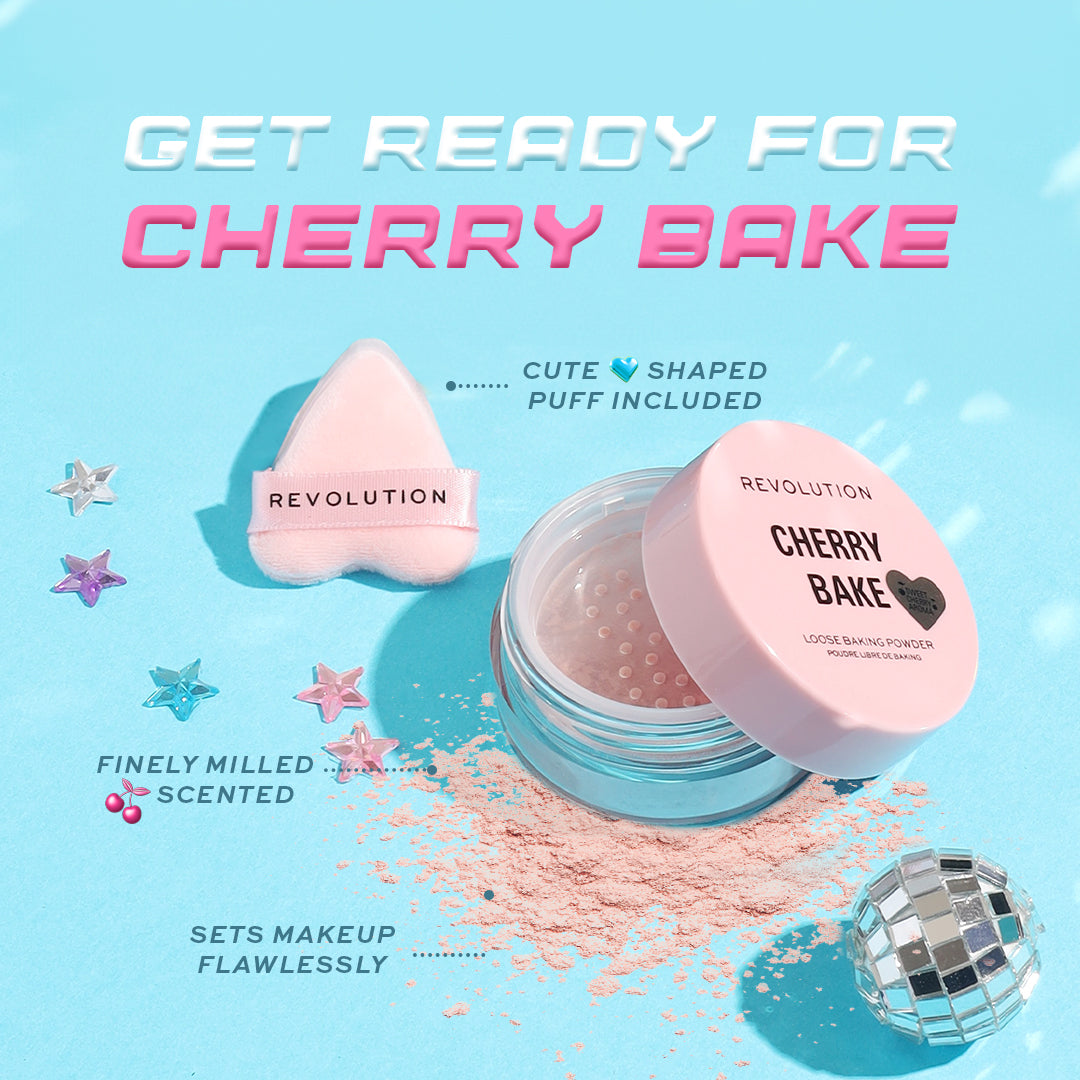 Makeup Revolution Y2K Baby Cherry Bake Loose Powder & Puff