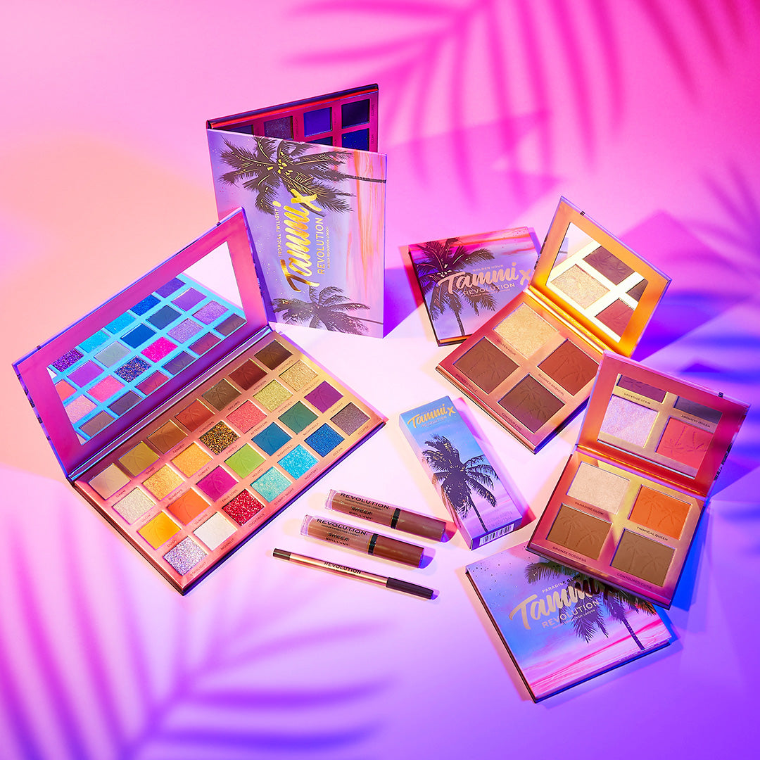 MakeUp Revolution X Tammi Tropical Carnival Lidschattenpalette – Ultra-vibrante Farben, 18 Shades