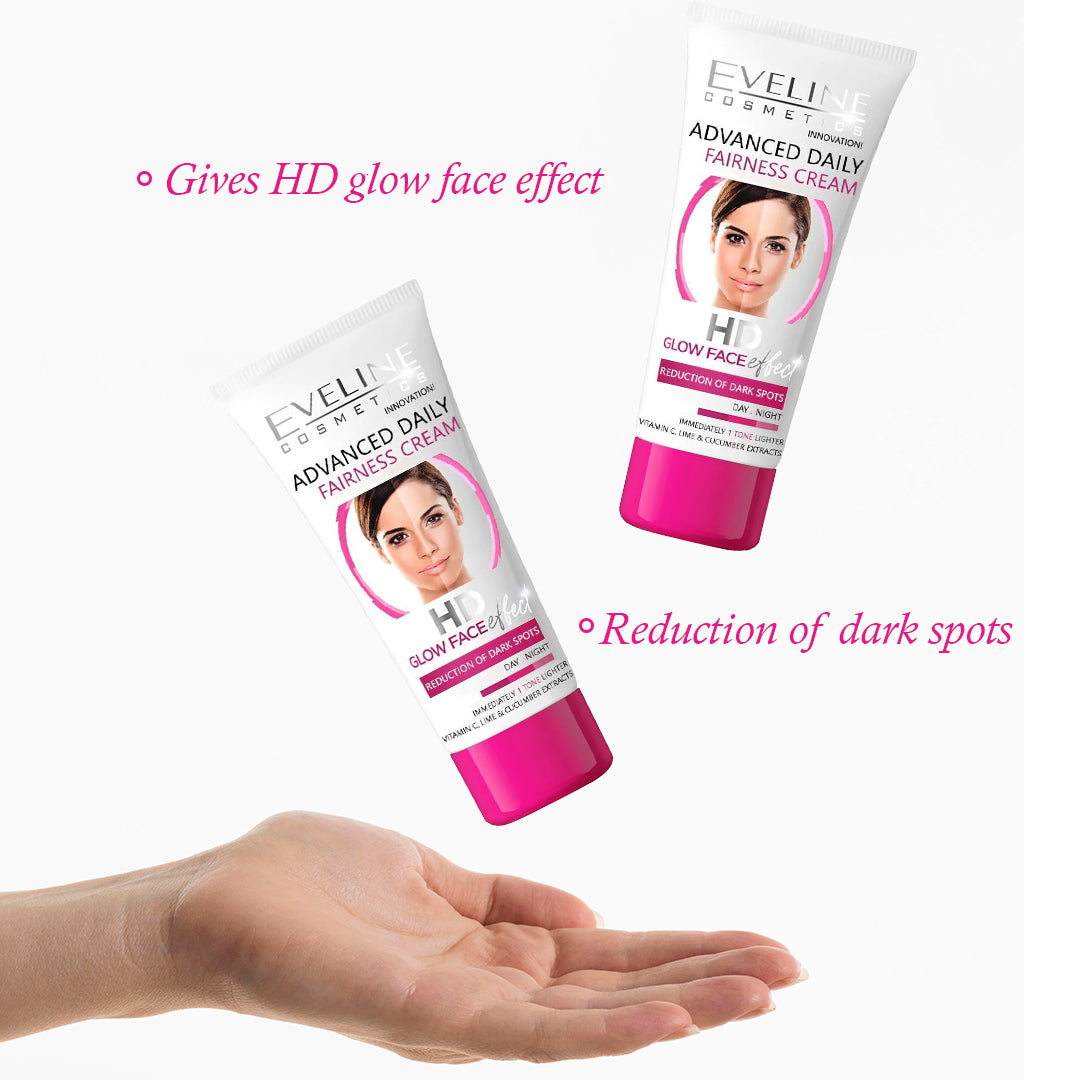 Advanced Daily Fairness Cream HD Glow Face Effect 1 Tone Fairer 40ml