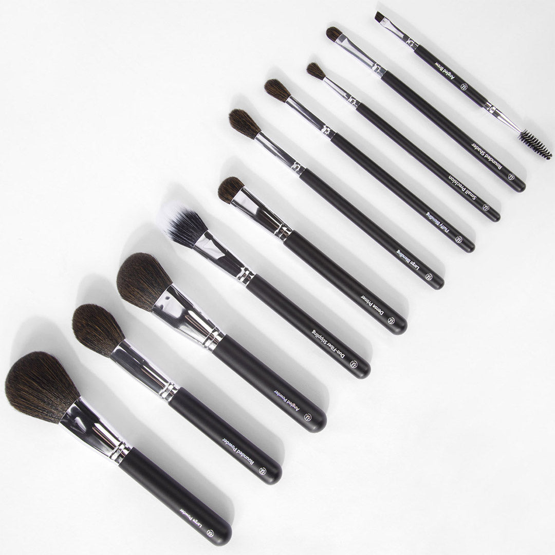 BH Cosmetics Ultimate Essentials - 10 Piece Face & Eye Brush Set with Bag