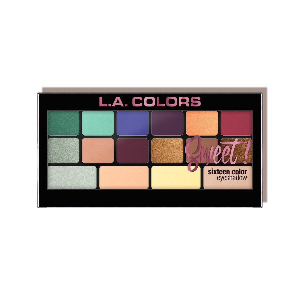 LA Colors 16 Color Eyeshadow Palette - Playful - HOK Makeup