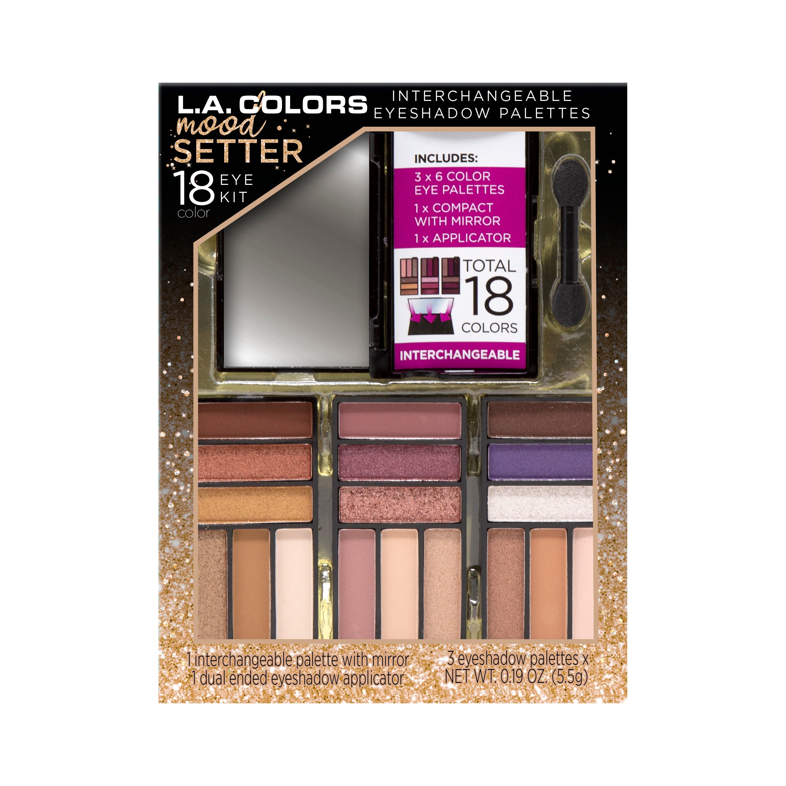 L.A. Colors 18 color Moodsetter Eyeshadow - HOK Makeup
