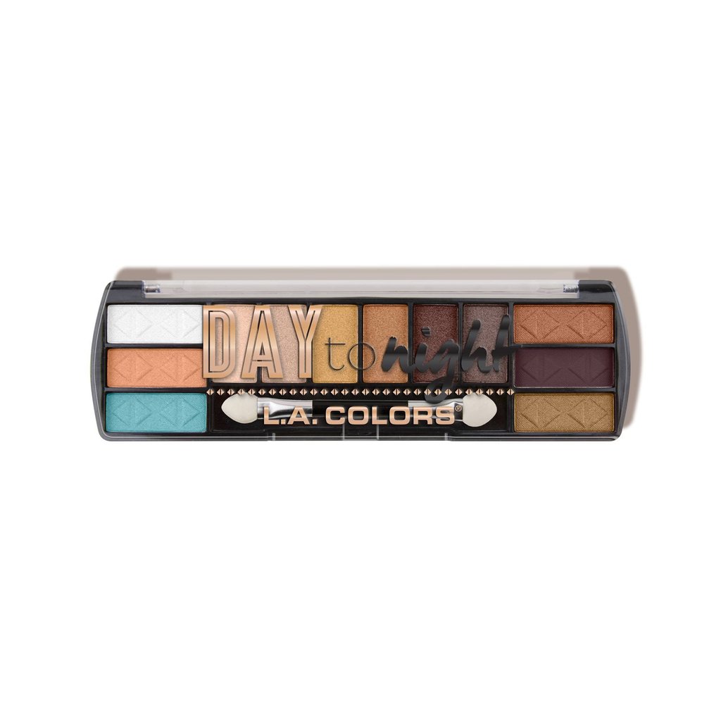 L.A. Colors Day to Night 12 Color Eyeshadow - Sunset - HOK Makeup