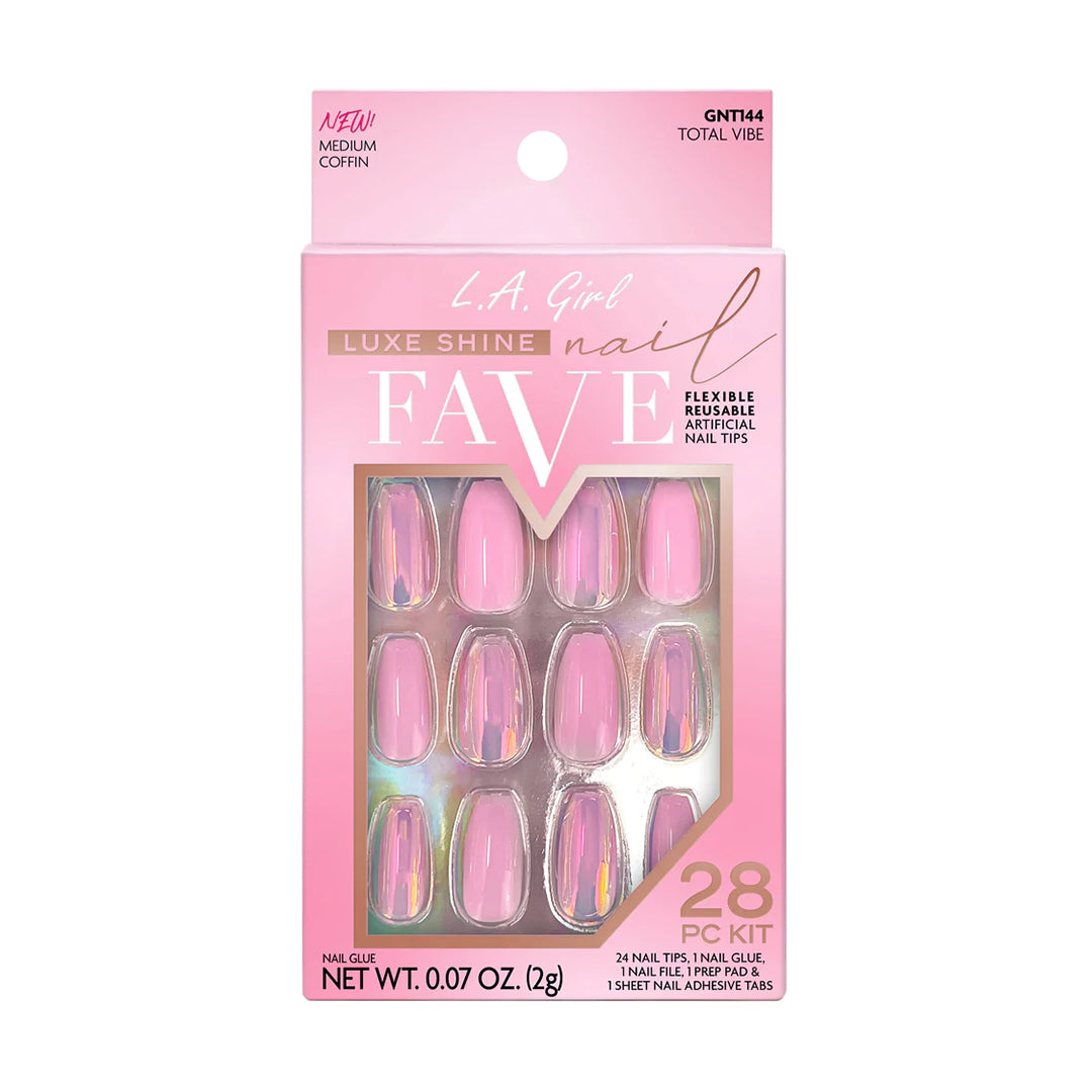 Luxe Shine Nail Fave Artificial Nail Tips-Total Vibe -28 Pc Kit
