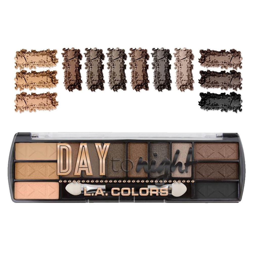 LA Colors Day to Night 12 Color Eyeshadow - Daylight - HOK Makeup